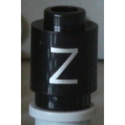 Brick, Round 1 x 1 with Silver Capital Letter Z Pattern Brick, Round 1 x 1 with Silver Capital Letter Z Pattern