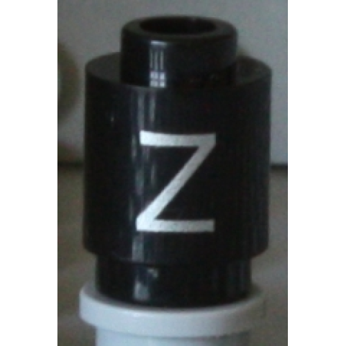 Деталь LEGO 3062pb030 Brick, Round 1 x 1 with Silver Capital Letter Z Pattern