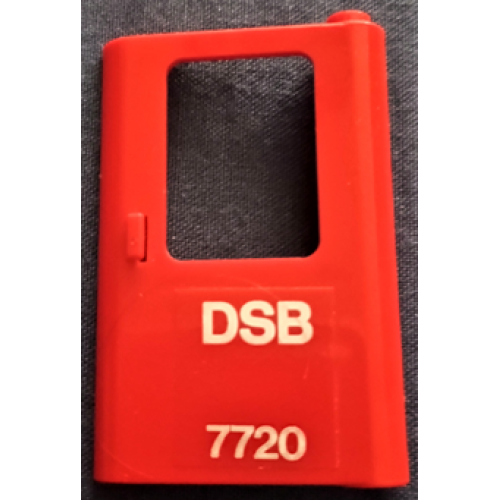 Деталь LEGO 4182pb092 Door 1 x 4 x 5 Train Right, Thin Support at Bottom with White 'DSB 7720' Pattern (Sticker) - Set 7720