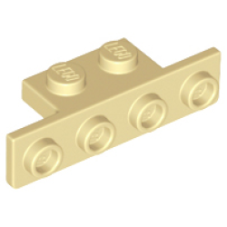 Bracket 1 x 2 - 1 x 4 with Rounded Corners at the Bottom - Tan