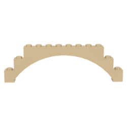Arch 1 x 12 x 3 Raised Arch with 1 Cross Support - Tan