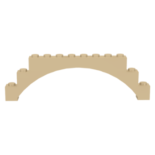 Деталь LEGO 14707 Arch 1 x 12 x 3 Raised Arch with 1 Cross Support - Tan