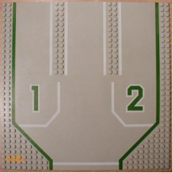 Baseplate, Road 32 x 32 with 3 Driveways, Open Outer Lanes with 1,2 Pattern (6382-1983) Baseplate, Road 32 x 32 with 3 Driveways, Open Outer Lanes with 1,2 Pattern (6382-1983)