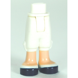 Mini Doll Hips and Trousers Cropped with Light Nougat Legs and Dark Blue Shoes with White Stripes Pattern - Thick Hinge