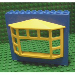 Fabuland Building Wall 2 x 10 x 7 with Yellow Bay Window