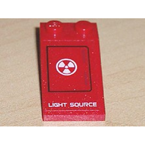 Деталь LEGO 30363pb011L Slope 18 4 x 2 with 'LIGHT SOURCE' Pattern (Sticker) - Set 7701