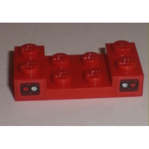 Деталь LEGO 3788pb01 Vehicle, Mudguard 2 x 4 with Arch Studded and Taillights Pattern (Stickers) - Set 8195