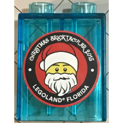 Duplo, Brick 1 x 2 x 2 with Christmas Bricktacular 2015 LEGOLAND Florida Santa Pattern Duplo, Brick 1 x 2 x 2 with Christmas Bricktacular 2015 LEGOLAND Florida Santa Pattern
