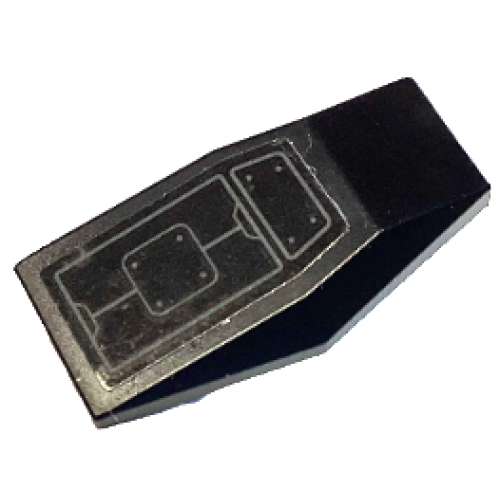 Деталь LEGO 28220pb14 Large Figure Armor Plate Small with Hull Plates with Dark Bluish Gray Lines and Rivets Pattern (Sticker) - Set 76122