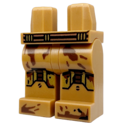 Hips and Legs with Black and Gold Belt and Knee Armor and Reddish Brown Splotches Pattern