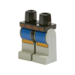 Hips and Light Gray Legs with Red and Yellow Belt, Blue Surcoat Ends with Scalloped Edges Pattern Hips and Light Gray Legs with Red and Yellow Belt, Blue Surcoat Ends with Scalloped Edges Pattern