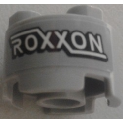 Brick, Round 2 x 2 with Axle Hole with 'ROXXON' Pattern (Sticker) - Set 76067