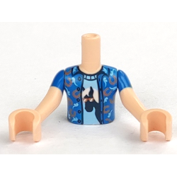 Torso Mini Doll Boy Blue Shirt with Horseshoes, Bright Light Blue Undershirt with Horse Pattern, Light Nougat Arms with Hands with Blue Short Sleeves Torso Mini Doll Boy Blue Shirt with Horseshoes, Bright Light Blue Undershirt with Horse Pattern, Light Nougat Arms with Hands with Blue Short Sleeves