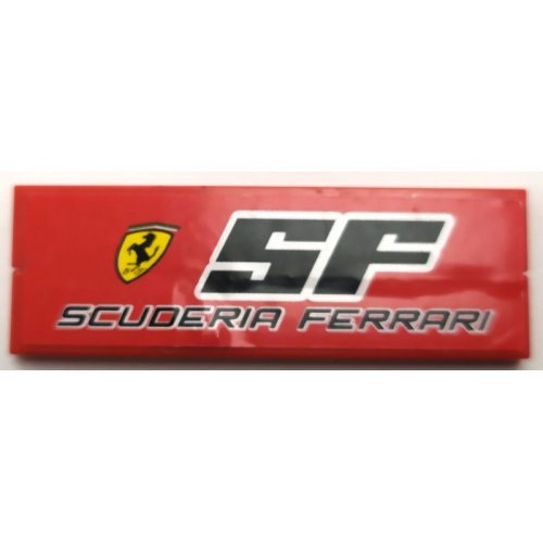 Деталь LEGO BA135pb08 Stickered Assembly 6 x 2 with Ferrari Logo, 'SF' and 'SCUDERIA FERRARI' Pattern (Sticker) - Set 8155 - 2 Tile 1 x 6