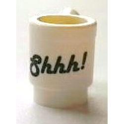 Minifigure, Utensil Cup with Black 'Shhh!' Pattern