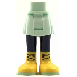Mini Doll Hips and Skirt, Dark Blue Legs and Yellow Boots Pattern - Thick Hinge