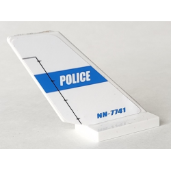 Tail Shuttle with 'POLICE' on Blue Stripe and 'NN-7741' Pattern on Both Sides (Stickers) - Set 7741