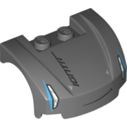 Vehicle, Mudguard 3 x 4 x 1 2/3 Curved Front with Blue and Silver Headlights, Black Smirk and 'IGNTR' Pattern Vehicle, Mudguard 3 x 4 x 1 2/3 Curved Front with Blue and Silver Headlights, Black Smirk and 'IGNTR' Pattern