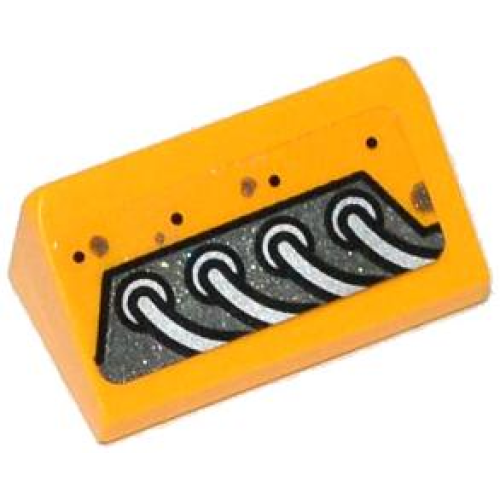Деталь LEGO 85984pb042L Slope 30 1 x 2 x 2/3 with 4 Silver Cables Pattern Model Left Side (Sticker) - Set 70129