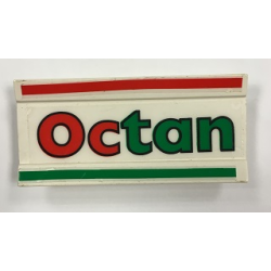 Vehicle, Spoiler / Plow Blade 6 x 3 with Hinge with Red and Green Stripes and 'Octan' Pattern (Stickers) - Set 6648-1 Vehicle, Spoiler / Plow Blade 6 x 3 with Hinge with Red and Green Stripes and 'Octan' Pattern (Stickers) - Set 6648-1