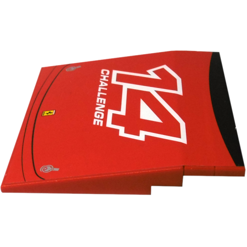 Деталь LEGO BA107pb01 Stickered Assembly 8 x 8 x 1 with '14 CHALLENGE' and Ferrari Logo Pattern (Sticker) - Set 8143 - 1 Slope 10 6 x 8, 2 Tile 1 x 8