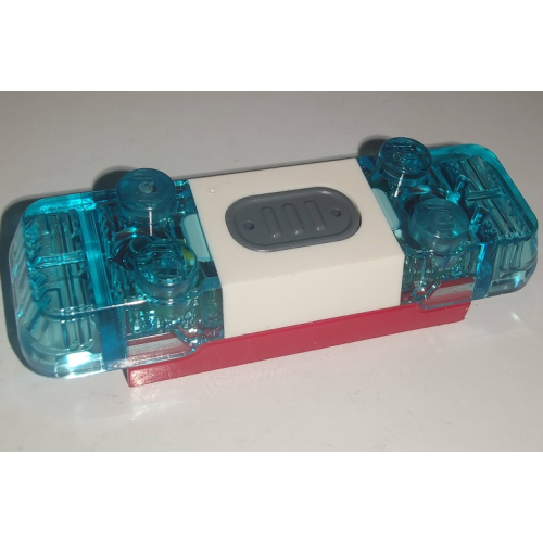 Деталь LEGO 40931c02 Electric, Light & Sound Siren 2 x 6 x 1 with Trans-Light Blue Lights and White Center - Red
