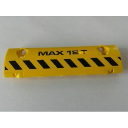 Technic, Panel Curved 11 x 3 with Black and Yellow Danger Stripes and 'MAX 12 T' Pattern Model Left Side (Sticker) - Set 8258