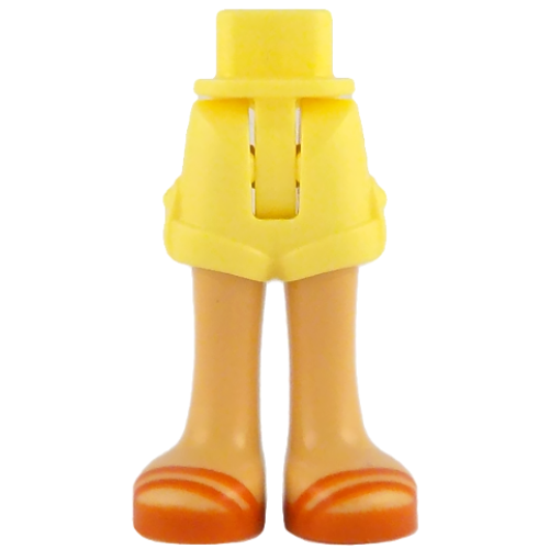 Деталь LEGO 1826cc00pb014 Mini Doll Hips and Shorts Folded Hem with Molded Medium Tan Legs and Printed Reddish Orange Sandals Pattern - Thin Hinge