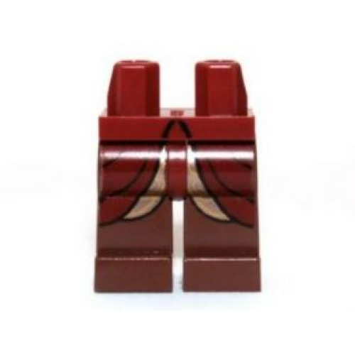 Деталь LEGO 970c88pb10 Hips and Reddish Brown Legs with Dark Red and Gold Elven Robe Pattern
