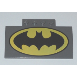 Slope, Curved 5 x 8 x 2/3 with 4 Studs with Batman Logo Pattern Slope, Curved 5 x 8 x 2/3 with 4 Studs with Batman Logo Pattern