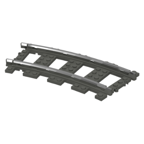 Деталь LEGO 2867c01 Train, Track 9V Curve - Dark Gray