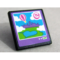 Road Sign 2 x 2 Square with Open O Clip with 'TV', Heartlake City, Clouds and Balloon on Screen Pattern (Sticker) - Set 41109 Road Sign 2 x 2 Square with Open O Clip with 'TV', Heartlake City, Clouds and Balloon on Screen Pattern (Sticker) - Set 41109