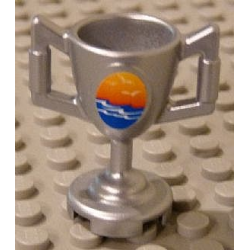 Minifigure, Utensil Trophy Cup with Ocean Waves and Seagulls Pattern (Sticker) - Set 8897