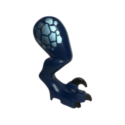 Dinosaur Leg Large (Rear) Raptor Right with Black Pin with Black Claws and Metallic Light Blue Scales Pattern