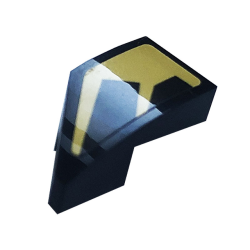 Wedge 2 x 1 x 2/3 Right with Gold Stripes Pattern (Sticker) - Set 76899