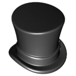 Minifigure, Headgear Hat, Top Hat with Ribbon