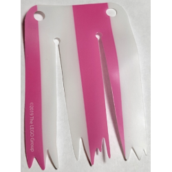 Plastic Part for Set 41375 - Sail, Ragged with 2 Dark Pink and 2 White Stripes Pattern