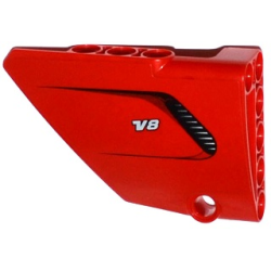Technic, Panel Fairing #13 Large Short Smooth, Side A with Air Intake and 'V8' Pattern (Sticker) - Set 8070 Technic, Panel Fairing #13 Large Short Smooth, Side A with Air Intake and 'V8' Pattern (Sticker) - Set 8070