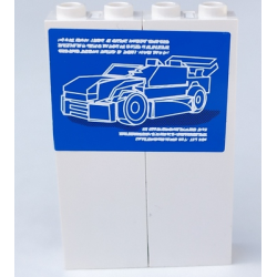 Stickered Assembly 4 x 1 x 5 with Blue and Black Car Posters Pattern on Both Sides (Stickers) - Set 8681 - 2 Brick 1 x 2 x 5 Stickered Assembly 4 x 1 x 5 with Blue and Black Car Posters Pattern on Both Sides (Stickers) - Set 8681 - 2 Brick 1 x 2 x 5