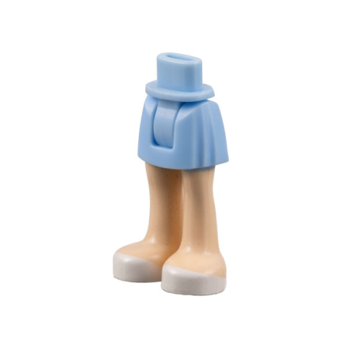 Деталь LEGO 92252c00pb004 Mini Doll Hips and Skirt, Light Nougat Legs and White Shoes Pattern - Thick Hinge