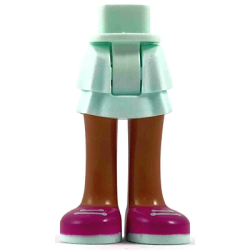 Деталь LEGO 92250c00pb16 Mini Doll Hips and Skirt Layered, Medium Nougat Legs and Magenta Shoes with 2 White Laces Pattern - Thick Hinge