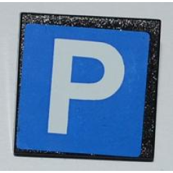 Road Sign 2 x 2 Square with Clip with Parking Pattern (Sticker) - Set 3182