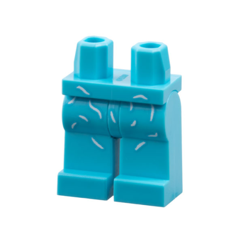 Деталь LEGO 970c00pb1713 Hips and Legs with White Curved Lines / Cat Hair Pattern