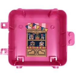 Container, Box 3 x 8 x 6 2/3 Half Back with Shelves with Bunting and Jars of Lollipops and Candy Canes Pattern (Sticker) - Set 41407