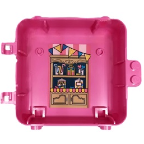 Деталь LEGO 64454pb12 Container, Box 3 x 8 x 6 2/3 Half Back with Shelves with Bunting and Jars of Lollipops and Candy Canes Pattern (Sticker) - Set 41407