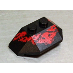 Wedge 2 x 4 Triple with Red Scale Pattern