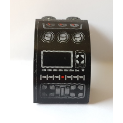 Stickered Assembly 3 x 2 x 2 with Lamborghini Gallardo Center Console and Gauges Pattern (Sticker) - Set 8169 - 2 Brick, Arch 1 x 3 x 2 Curved Top