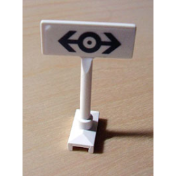 Road Sign Rectangle, Round Pole with Black Train Logo Pattern (Sticker) - Set 4554