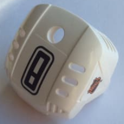 Sports Hockey Helmet with NHL Logo Both Sides, Black Number 8 and Orange Stripe Pattern (Stickers) - Set 3541 Sports Hockey Helmet with NHL Logo Both Sides, Black Number 8 and Orange Stripe Pattern (Stickers) - Set 3541