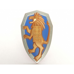 Large Figure Shield, 2 x 4 Brick Relief, Lion with Blue-Violet and Silver Pattern
